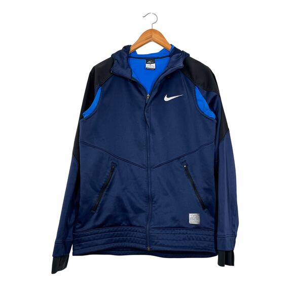 Nike Men Hiper Elite Hoodie Jacket M Therma Fit Full Zip Winterized Vent Motion‎ - Picture 1 of 15